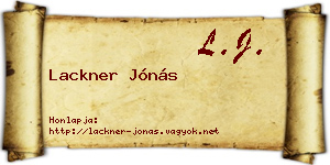 Lackner Jónás névjegykártya